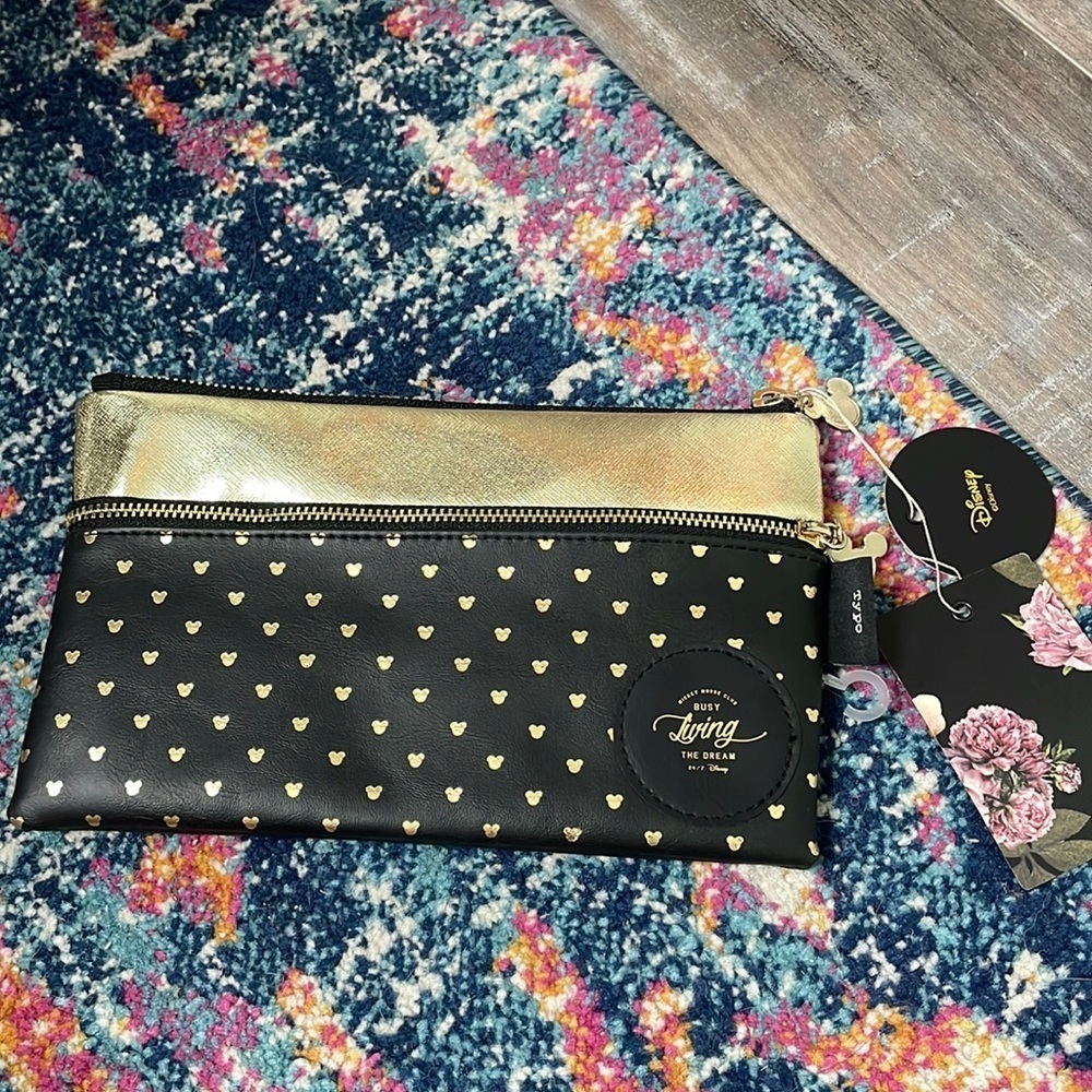 Disney X Typo black and gold pouch